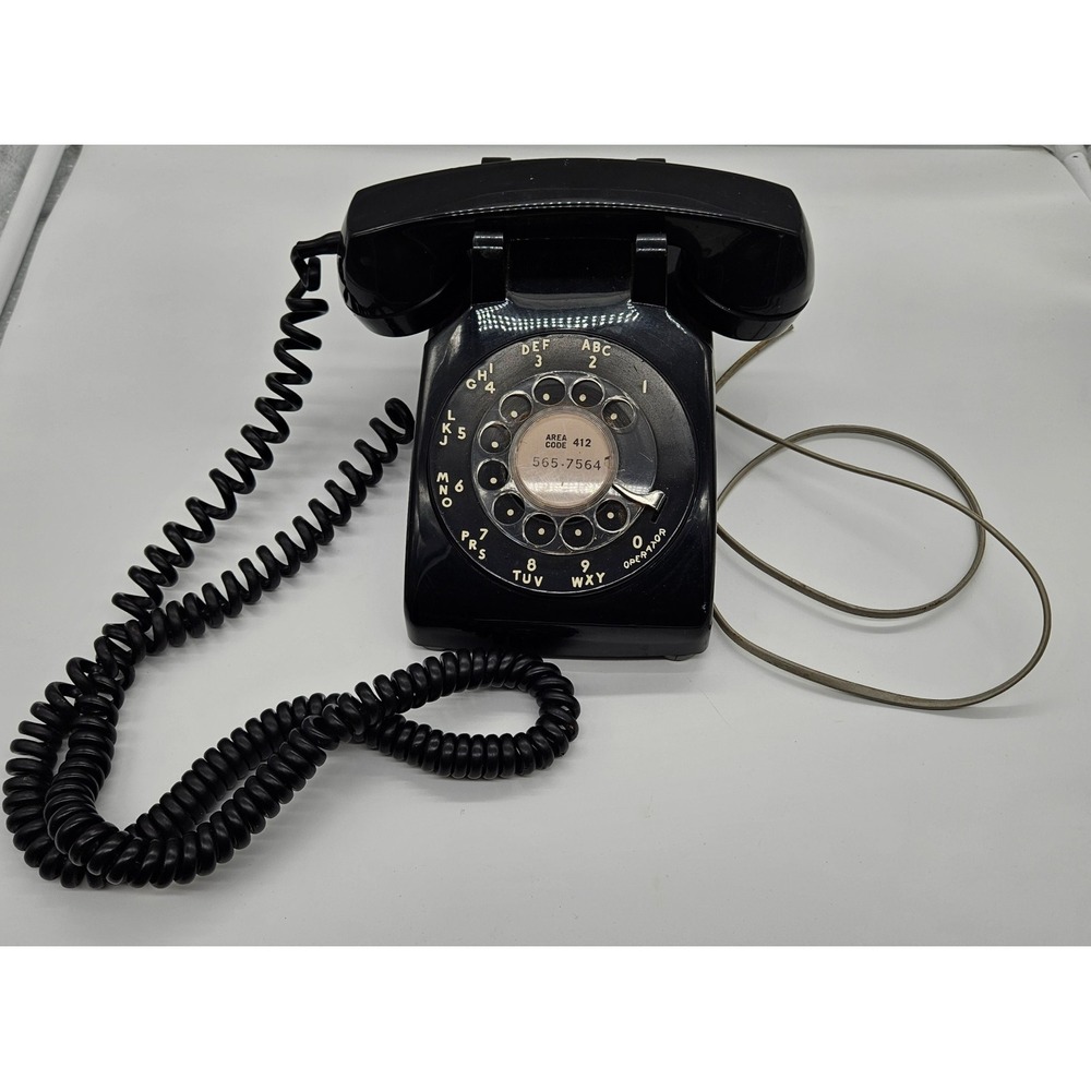 Western Electric Bell System Rotary Dial Telephone Black Vintage UNTESTED